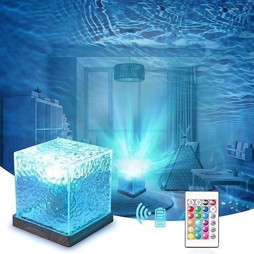 Viral Water Ripple Night Light Rotating - USB Powered Aura Lamp (With Remote)