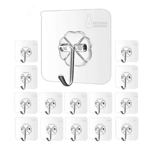 Nail Free Wall Hooks. Waterproof for Bathroom, Kitchen, Room hanging (Pack of 50)