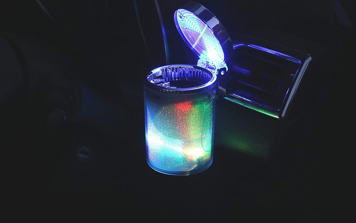 Designer Light Up Car Ashtray for Cup Holder or for Vent