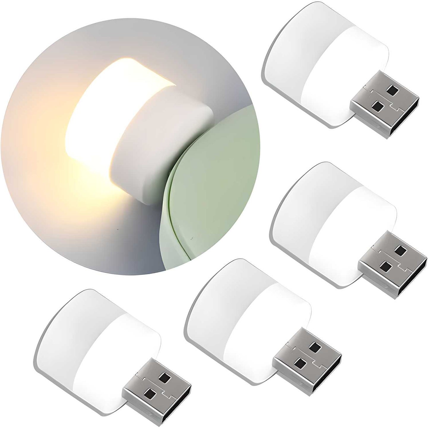 USB Night Lights LED Plug in White (Buy 1 Get 2 Free)