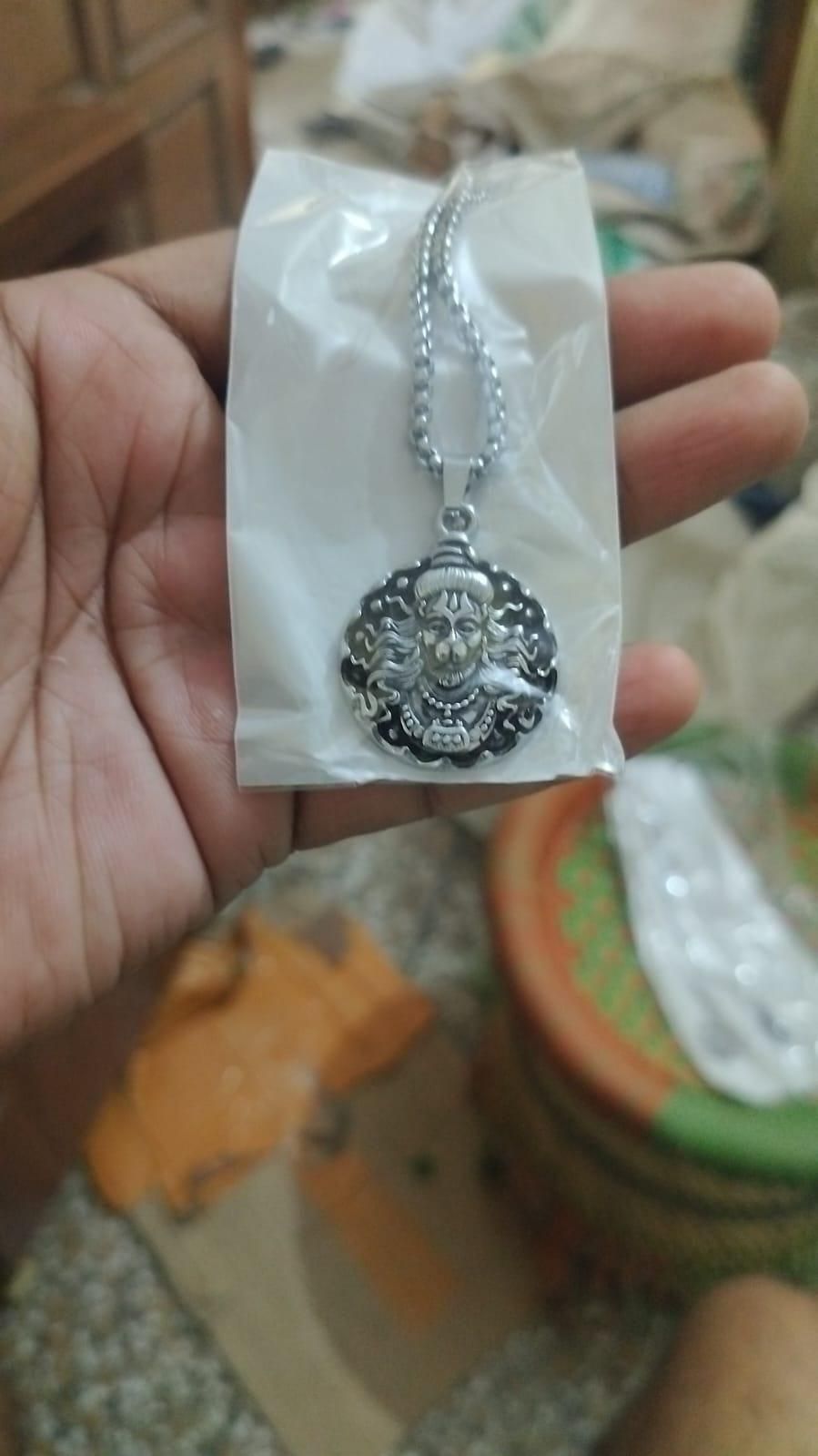 Hanuman Ji Pendant Silver Chain