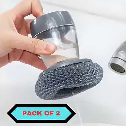 Kitchen Soap Dispensing Palm Brush 2 in 1 (Pack of 2)