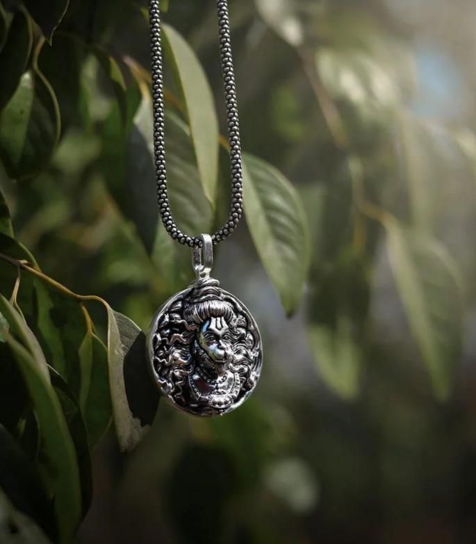 Hanuman Ji Pendant Silver Chain