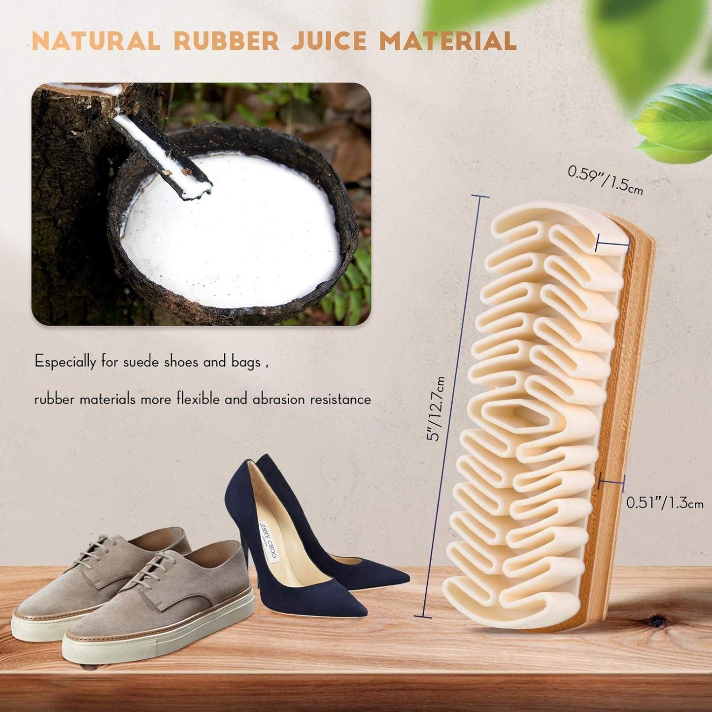 2 in 1 Rubber Shoe Cleaning Brush - Natural Rubber