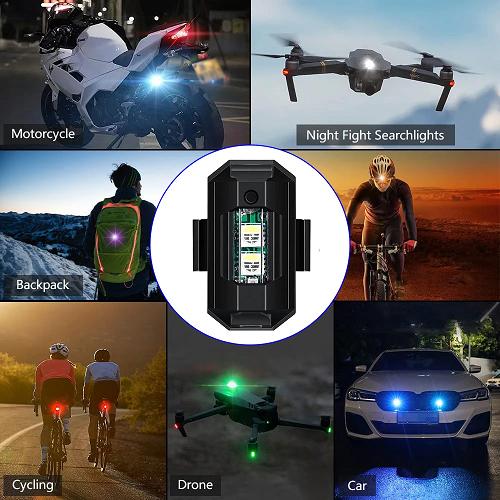 7 Colours Exterior Night Signal LED Light With USB for Bikes/Cars (Pack Of 2)