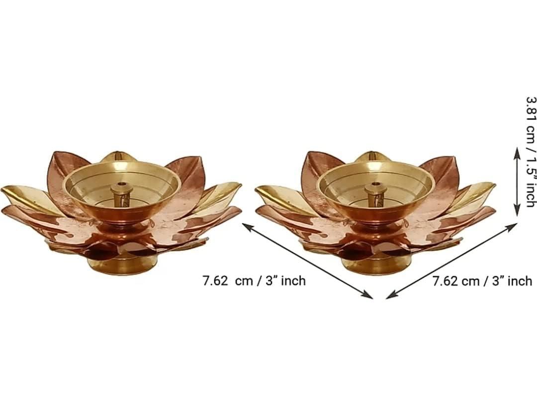 Set of 2 Floral Shape Metal Diya