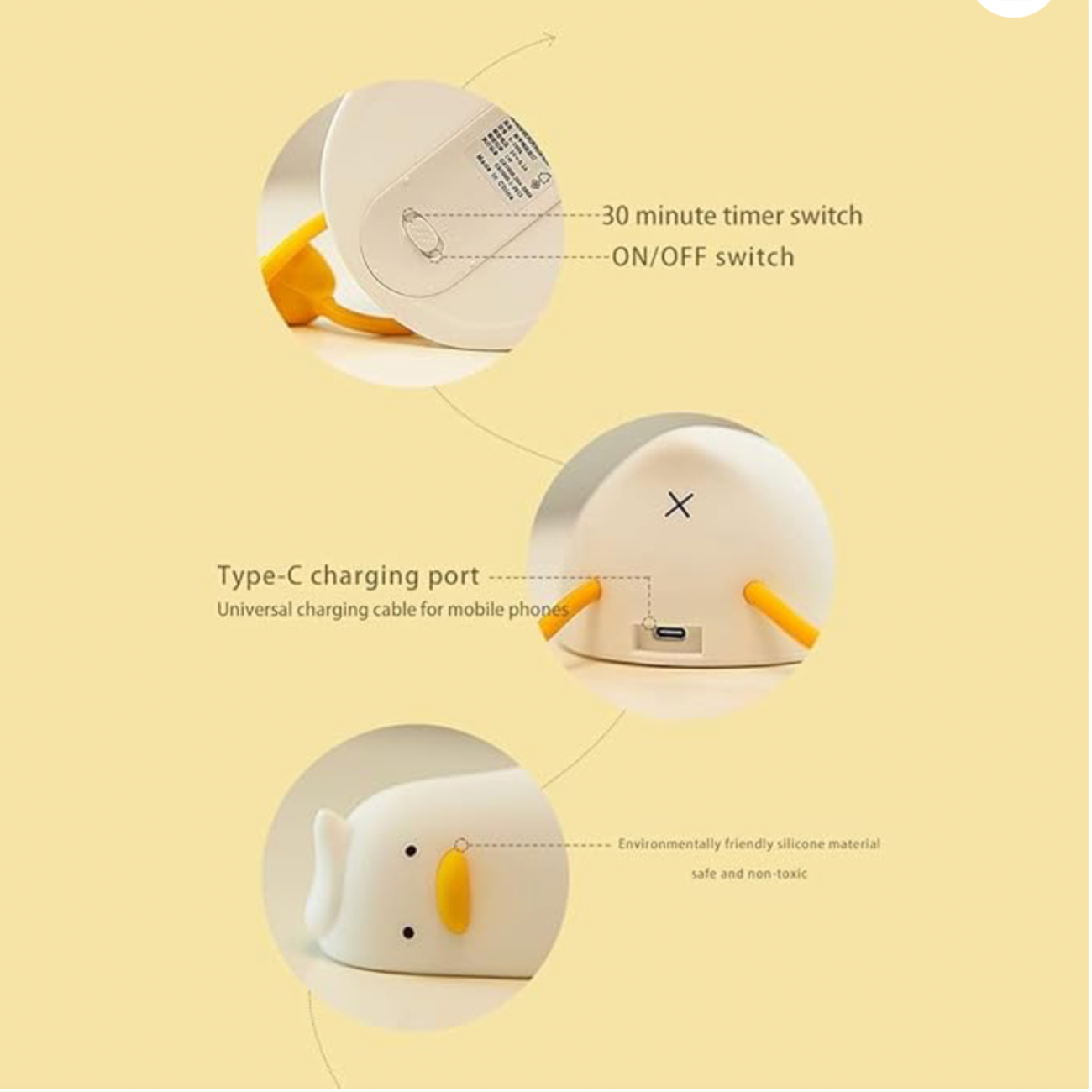 Duck Light Night Lamp (Touch Sensor)