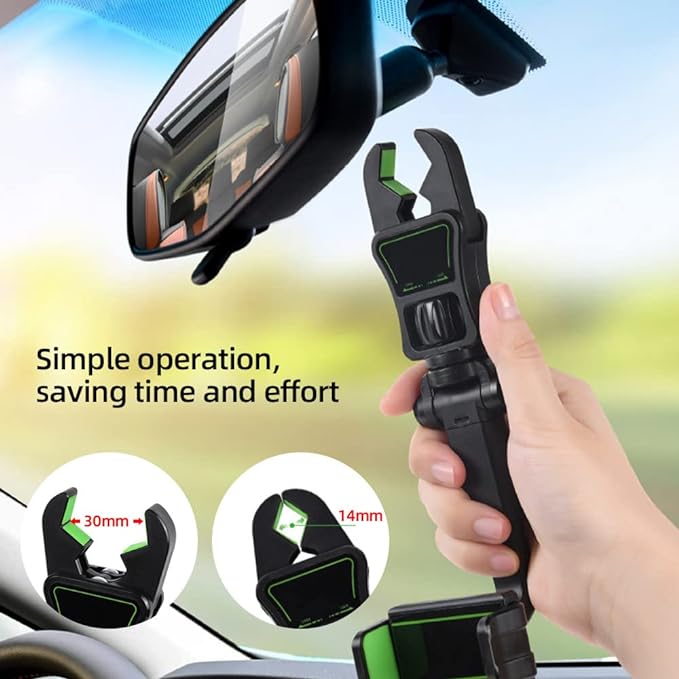 Phone Holder for Car, Easy 360°Rotatable Retractable Car Phone Holder