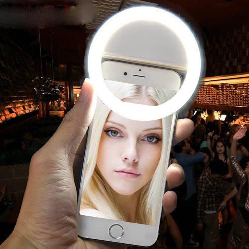 Portable LED Ring Selfie Light for All Smartphones Enhancing Ring Light with 3 Level of Brightness