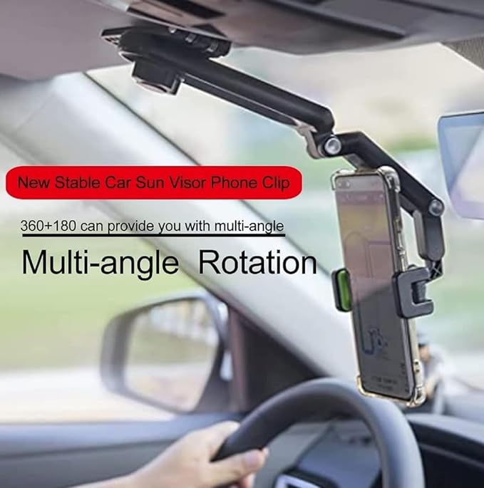 Phone Holder for Car, Easy 360°Rotatable Retractable Car Phone Holder